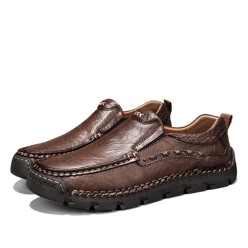 GARB Men's Handcrafted Cowhide Orthopedic Loafers-Wide Toe Box