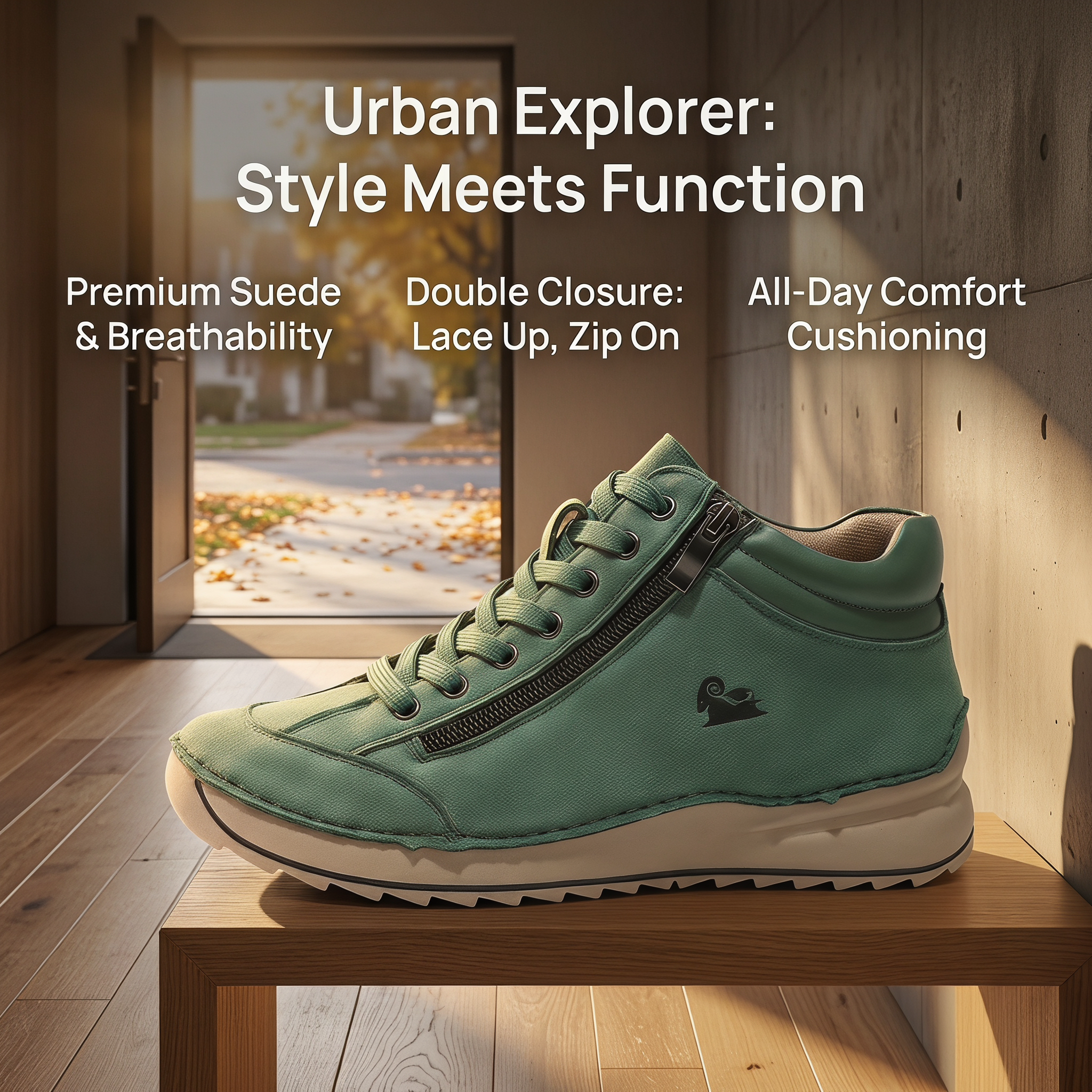 ⏰Promotion -45% OFF🔥TREKER®Women's Matte Leather Double Zip Mid Top Walking Shoes