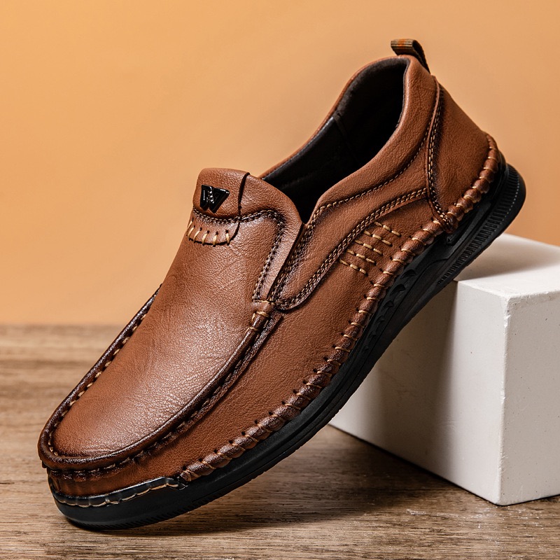 mens handmade genuine leather orthopedic loafers 
