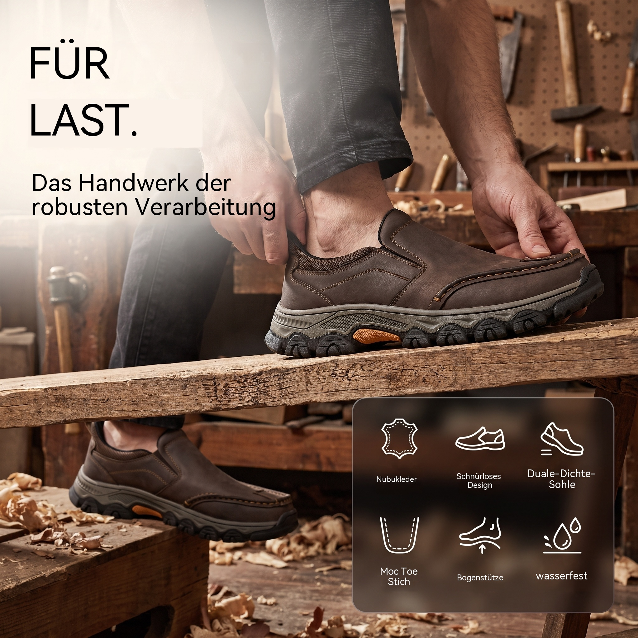   TREKER® Men's Genuine Leather Walking Shoes with Arch Support & Wide Toe Box