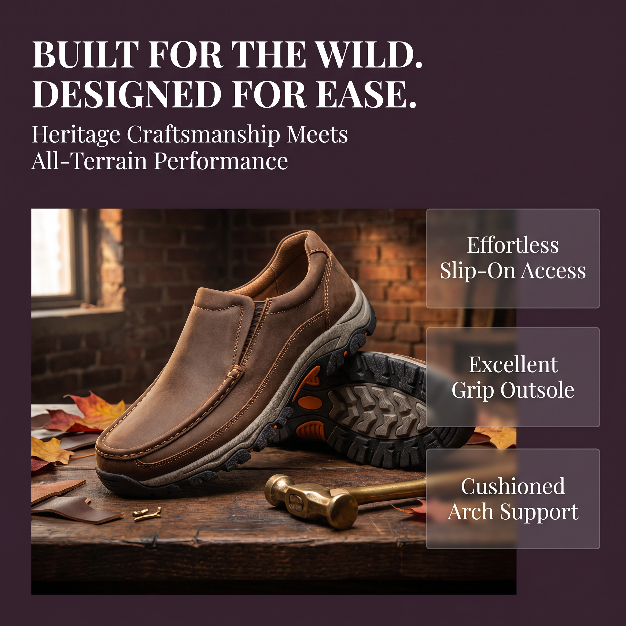 ⏰Last Day! 45% OFF  🔥VELTOE® Men's Genuine Leather Walking Shoes with Arch Support & Wide Toe Box