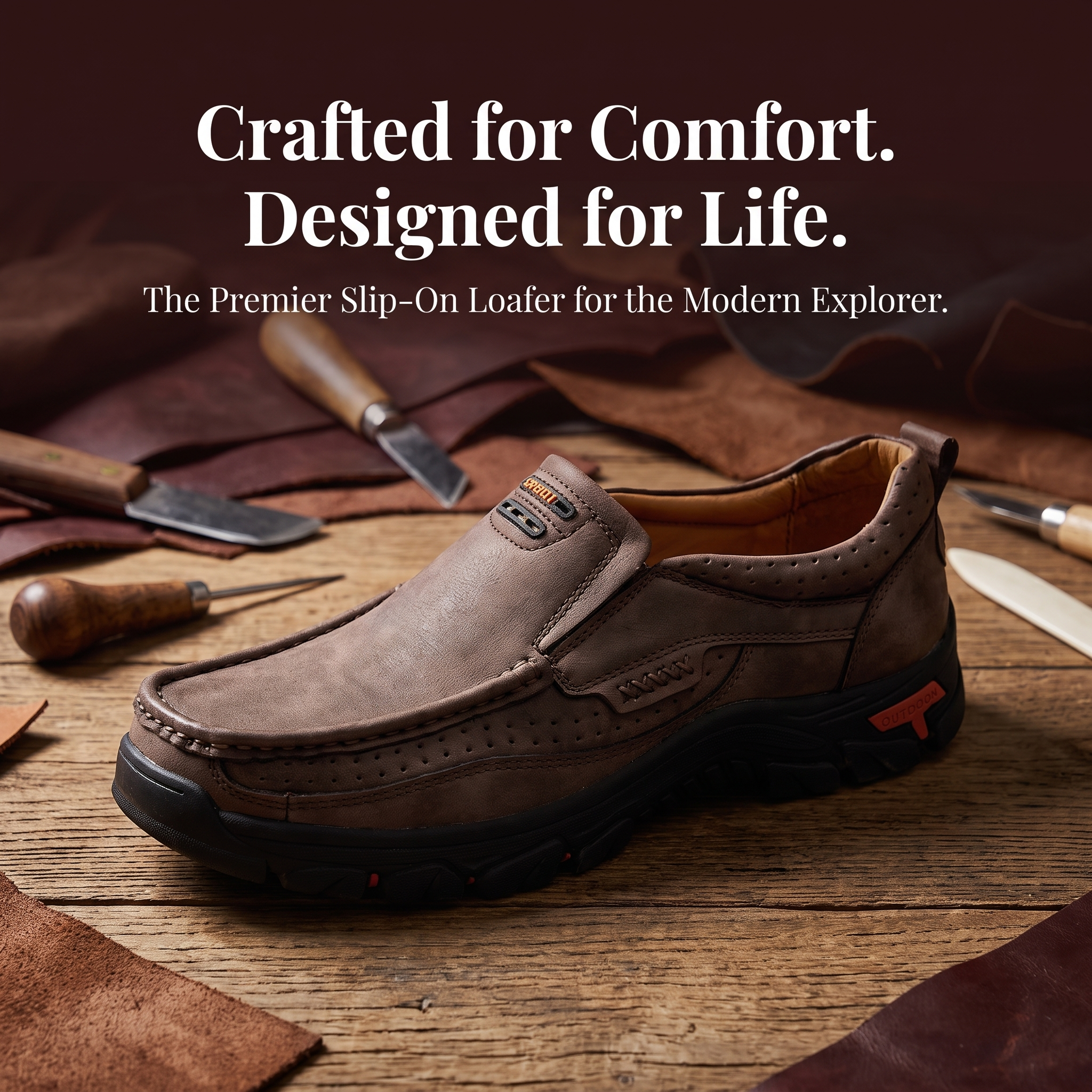 ⏰Last Day! 45% OFF 🔥TREKER®Rugged Handsewn Cowhide Slip-on Shoes