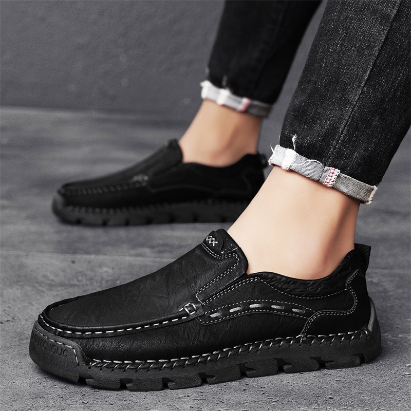 GARB Men's Handcrafted Cowhide Orthopedic Loafers-Wide Toe Box