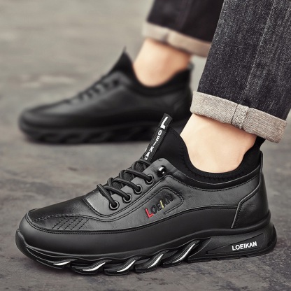 Mens Genuine Leather Orthopedic Sneakers 