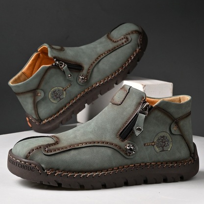 mens handmade genuine leather orthopedic boots