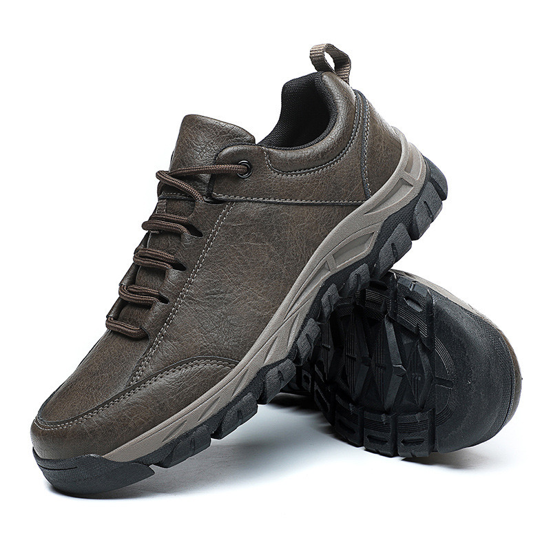 Men's Genuine Leather Sneakers - Arch Support, Shock-Absorbing Comfort