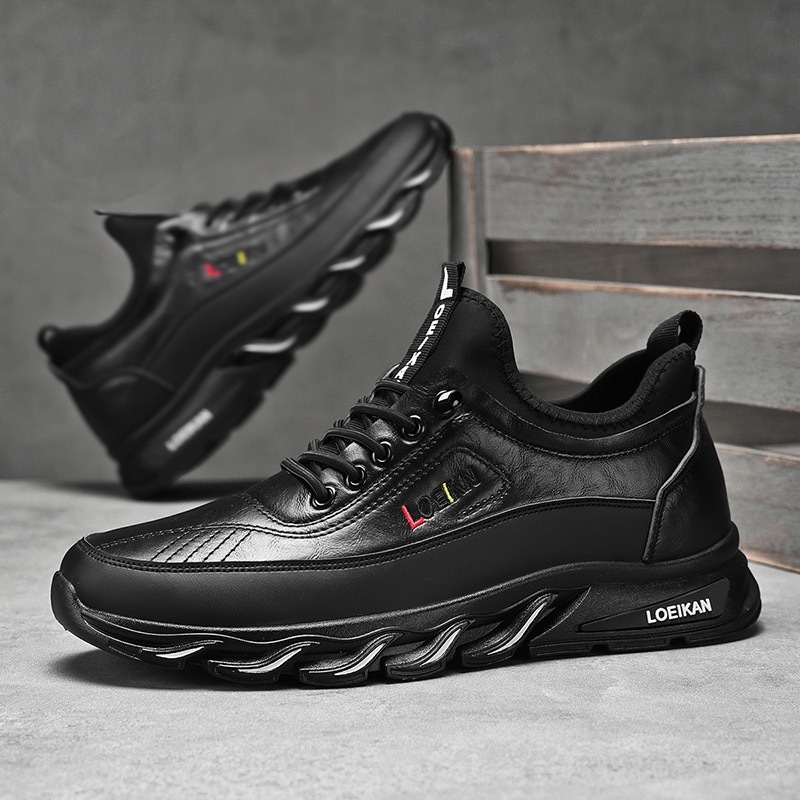 Mens Genuine Leather Orthopedic Sneakers 
