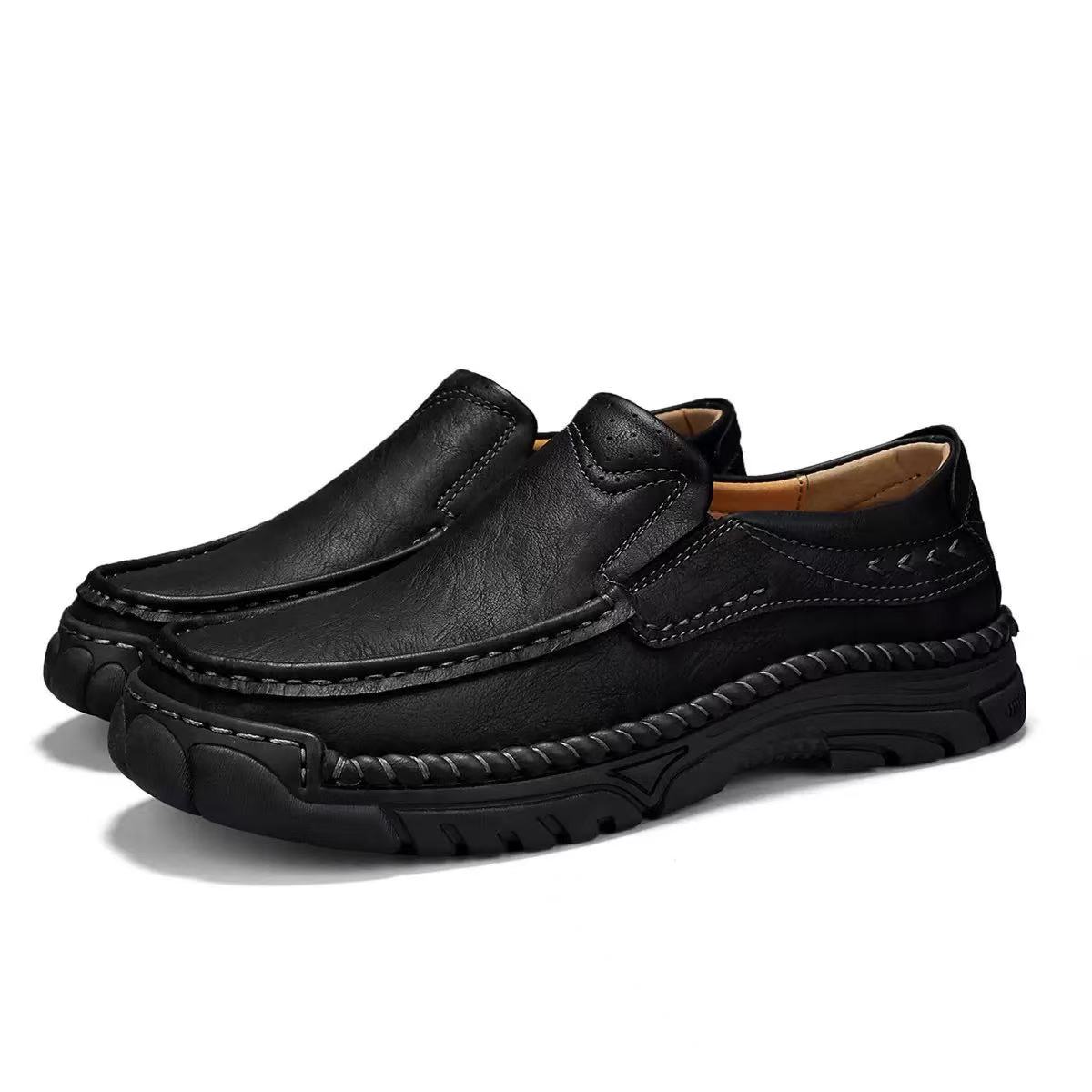 ⏰Last Day! 45% OFF 🔥GARB®Men's Genuine Leather Outdoor Slip-On Loafers with Arch Support & Wide Toe Box