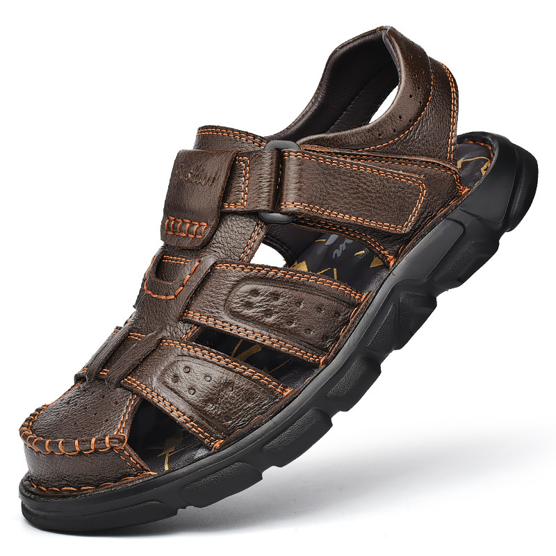 Men's  Closed Toe Outdoor Handmade Leather Sandal