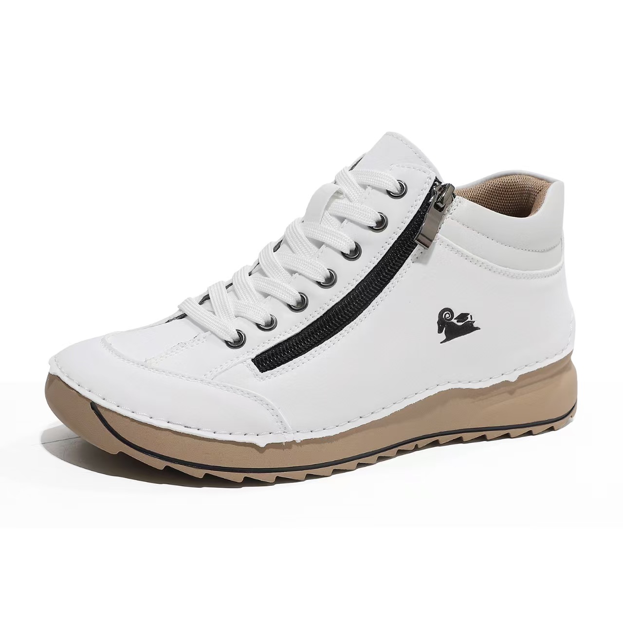 ⏰Promotion -45% OFF🔥TREKER®Women's Matte Leather Double Zip Mid Top Walking Shoes