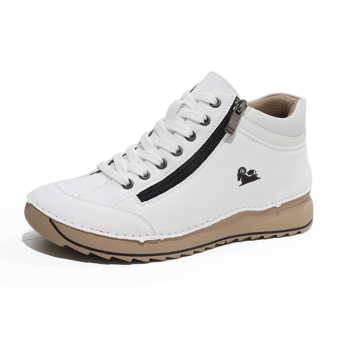 ⏰Promotion -45% OFF🔥TREKER®Women's Matte Leather Double Zip Mid Top Walking Shoes