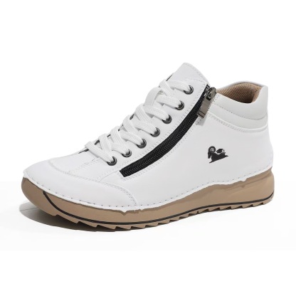 ⏰Promotion -45% OFF🔥TREKER®Women's Matte Leather Double Zip Mid Top Walking Shoes