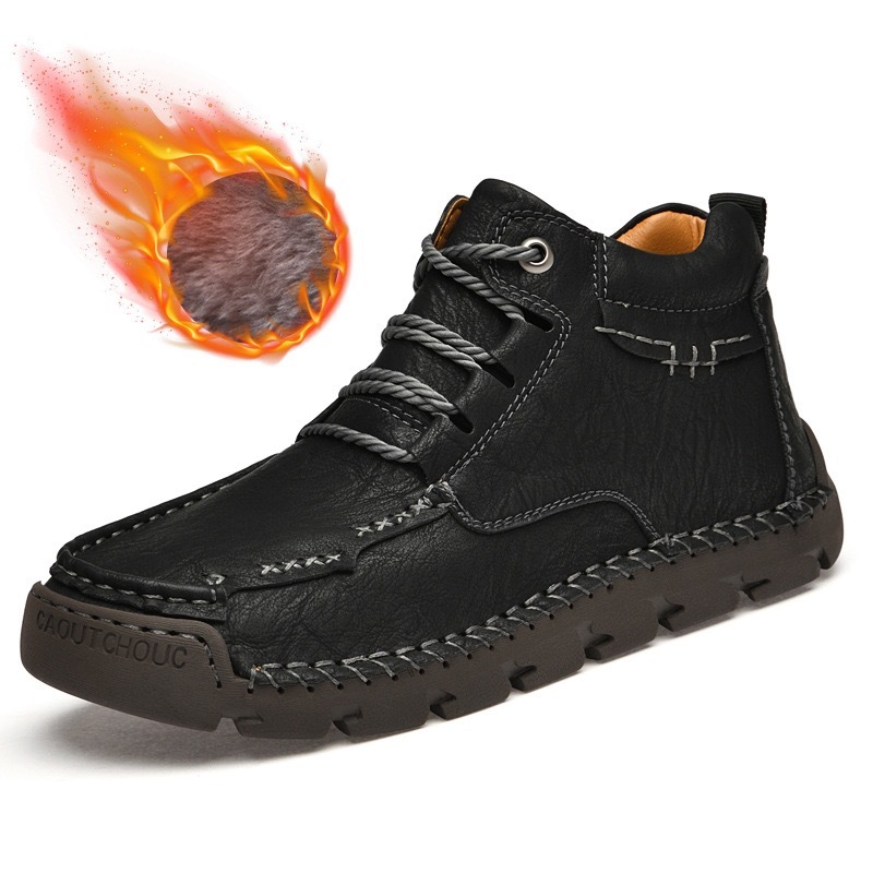 mens genuine leather orthopedic walking shoes 