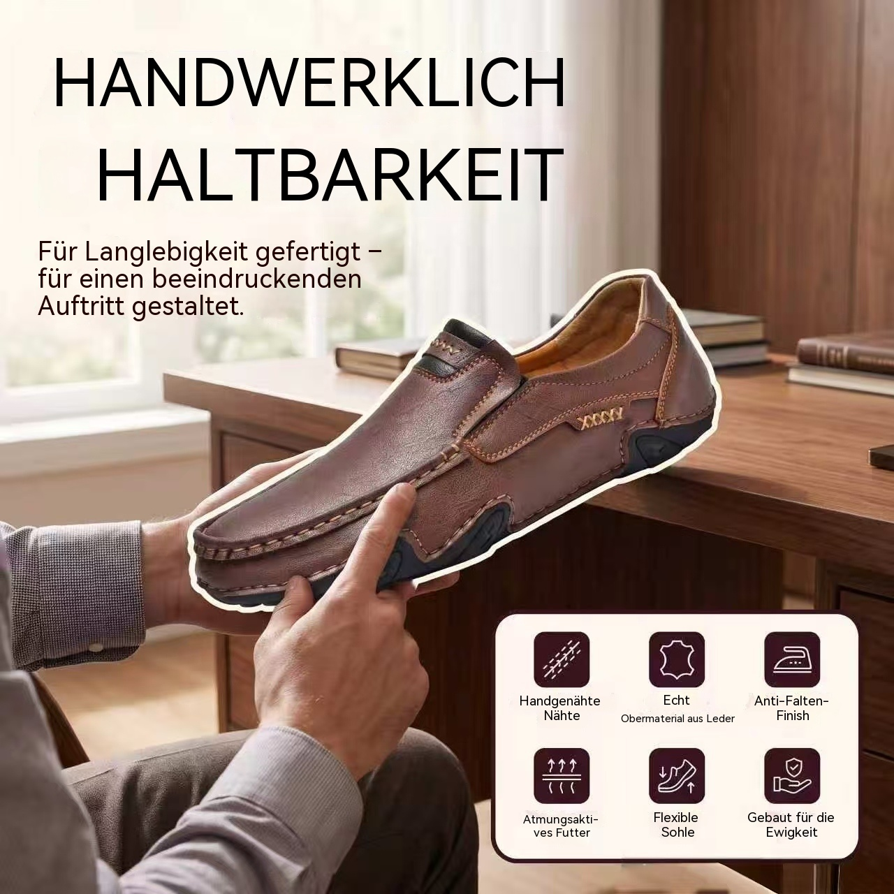   MANTRAFF®  Handcrafted Ortho Cowhide Loafers