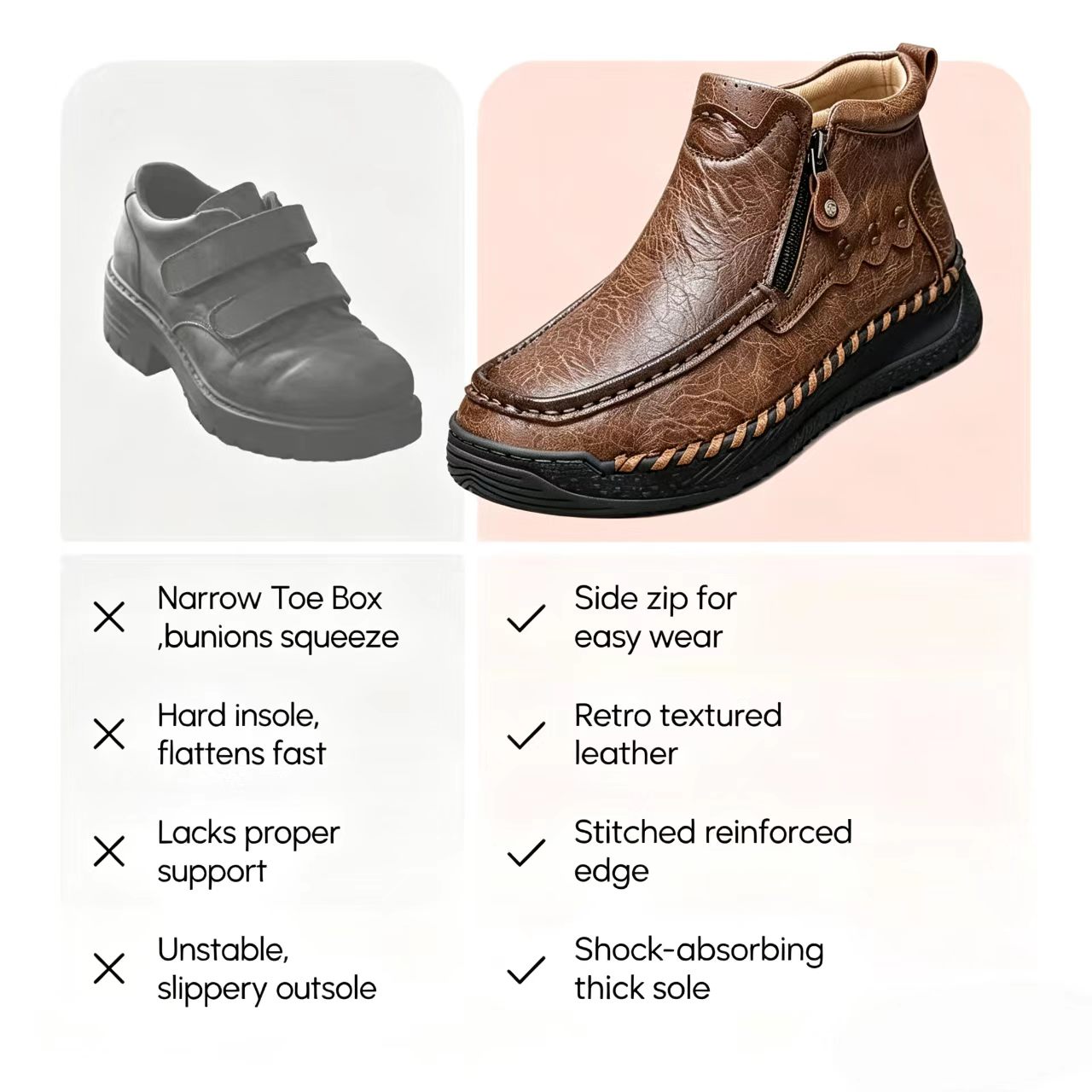 ⏰Last Day!45% OFF 🔥 PEAKER®Women's Genuine Leather Orthopedic Zipper Boots