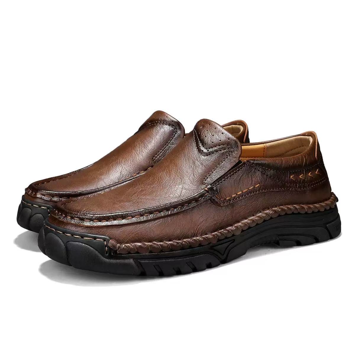 ⏰Last Day! 45% OFF 🔥GARB®Men's Genuine Leather Outdoor Slip-On Loafers with Arch Support & Wide Toe Box