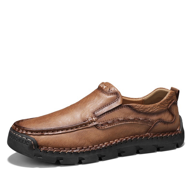 GARB Men's Handcrafted Cowhide Orthopedic Loafers-Wide Toe Box