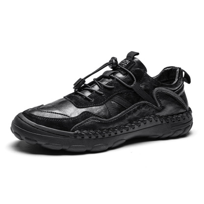 StrideCrafts Men's Leather Loafers - Arch Support & Wide Fit Outdoor Slip-Ons
