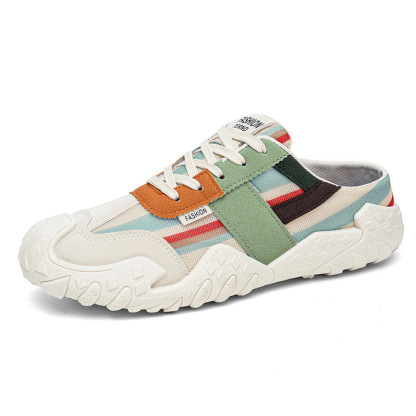 ⏰Last Day!45% OFF 🔥 PEAKER®Women’s Retro Stripe Color Block Mule Hiking Slip-On Sneakers Landing Page Copy(详情未做)