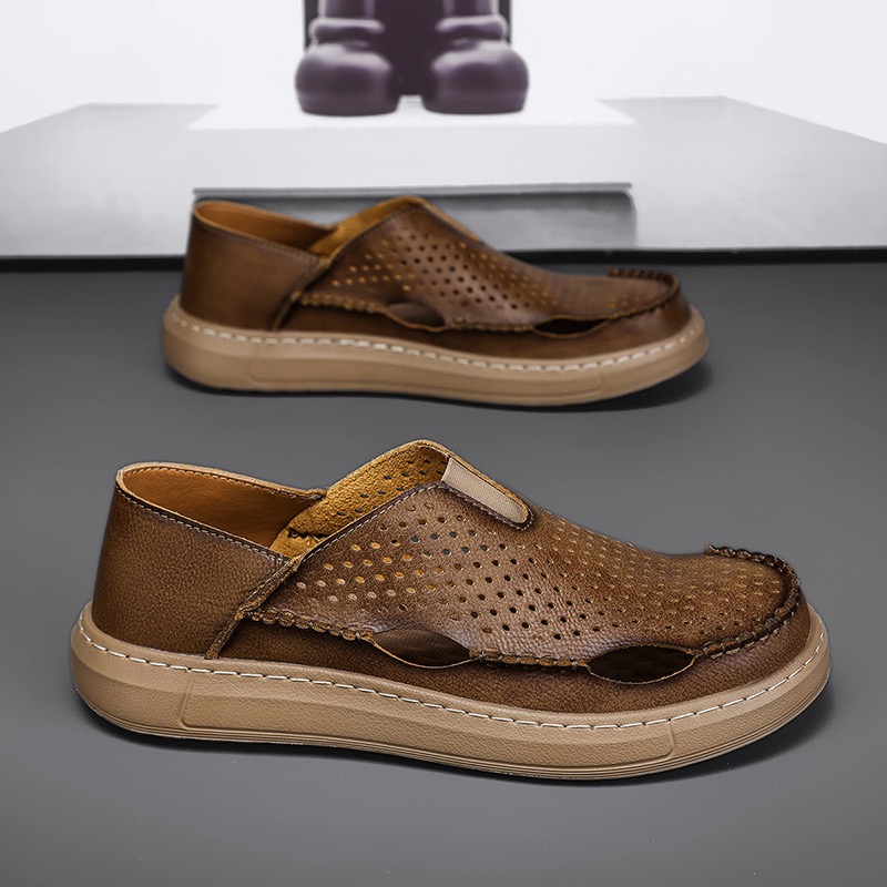 GARB Men's Handmade Cowhide Breathable Loafers