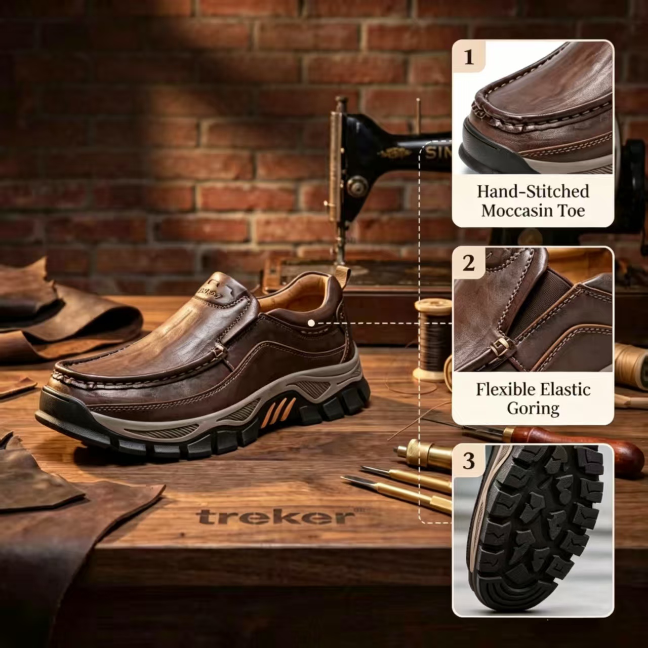 ⏰Last Day!45% OFF 🔥VELTOE® Men's Handmade Genuine Leather Orthopedic Walking Shoes