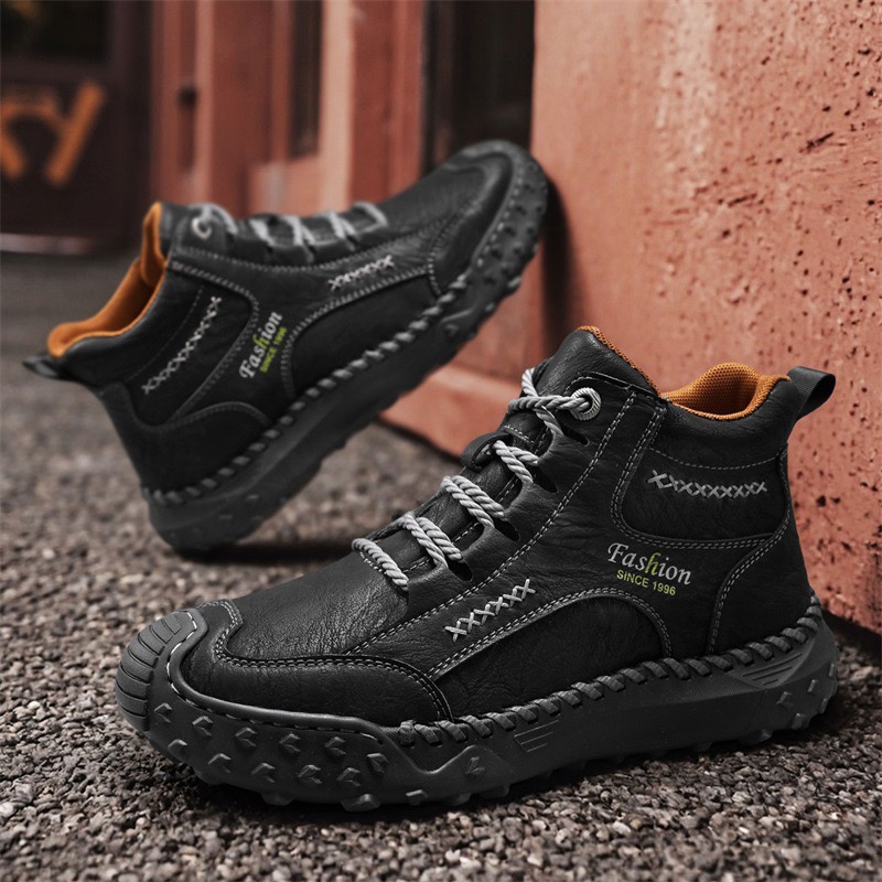 mens handmade genuine leather orthopedic comfortable walking boots