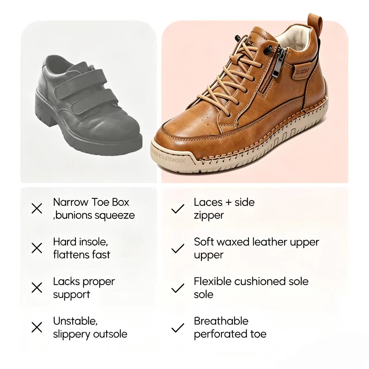 ⏰Last Day!45% OFF 🔥 PEAKER®Women's Handmade Genuine Leather Orthopedic Zipper Boots