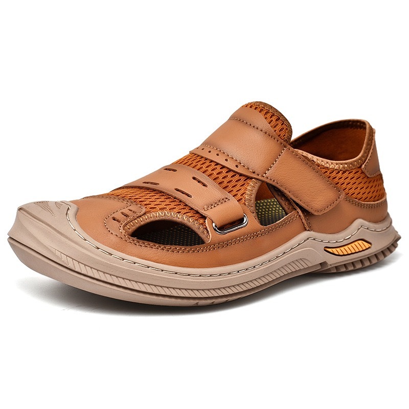 GARB Mens Handcrafted Cowhide Breaathable Orthopedic Outdoor Sandals