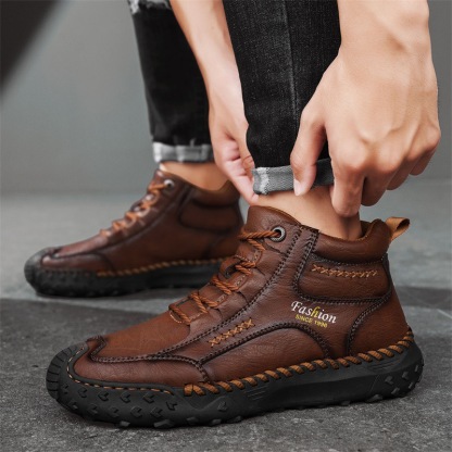 mens handmade genuine leather orthopedic comfortable walking boots