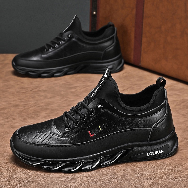 Mens Genuine Leather Orthopedic Sneakers 