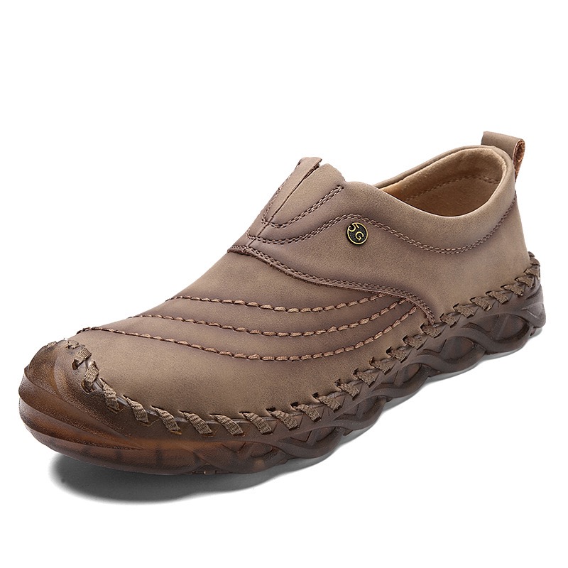 Mens Handmade Cowhide Orthopedic Loafers