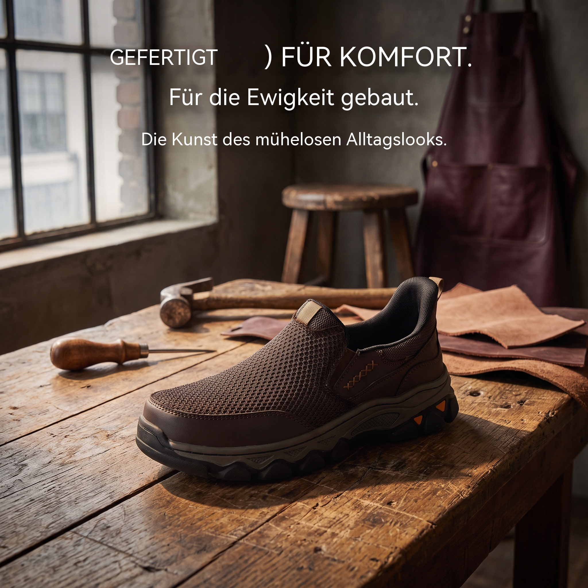    VELTOE® Men's Handmade Genuine Leather Outdoor Breathable Walking Shoes