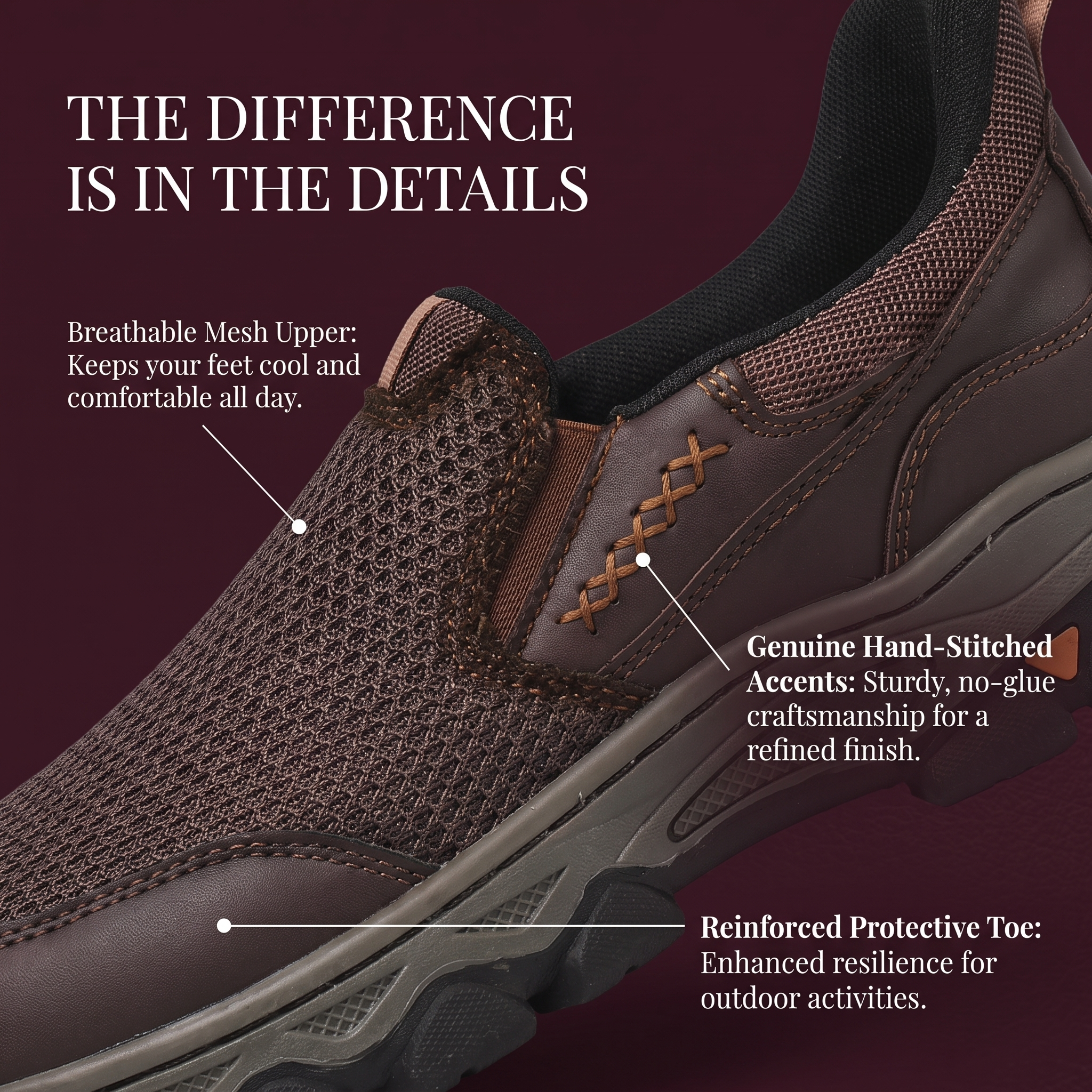 ⏰Last Day! 45% OFF  🔥VELTOE® Men's Handmade Genuine Leather Outdoor Breathable Walking Shoes