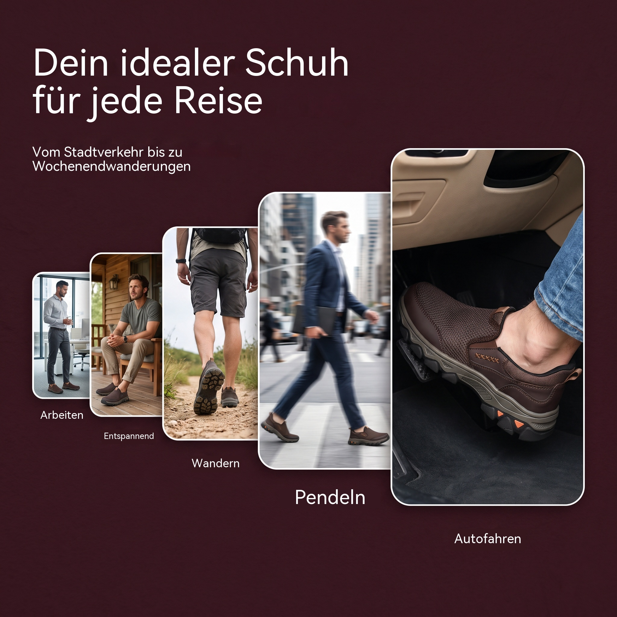    VELTOE® Men's Handmade Genuine Leather Outdoor Breathable Walking Shoes