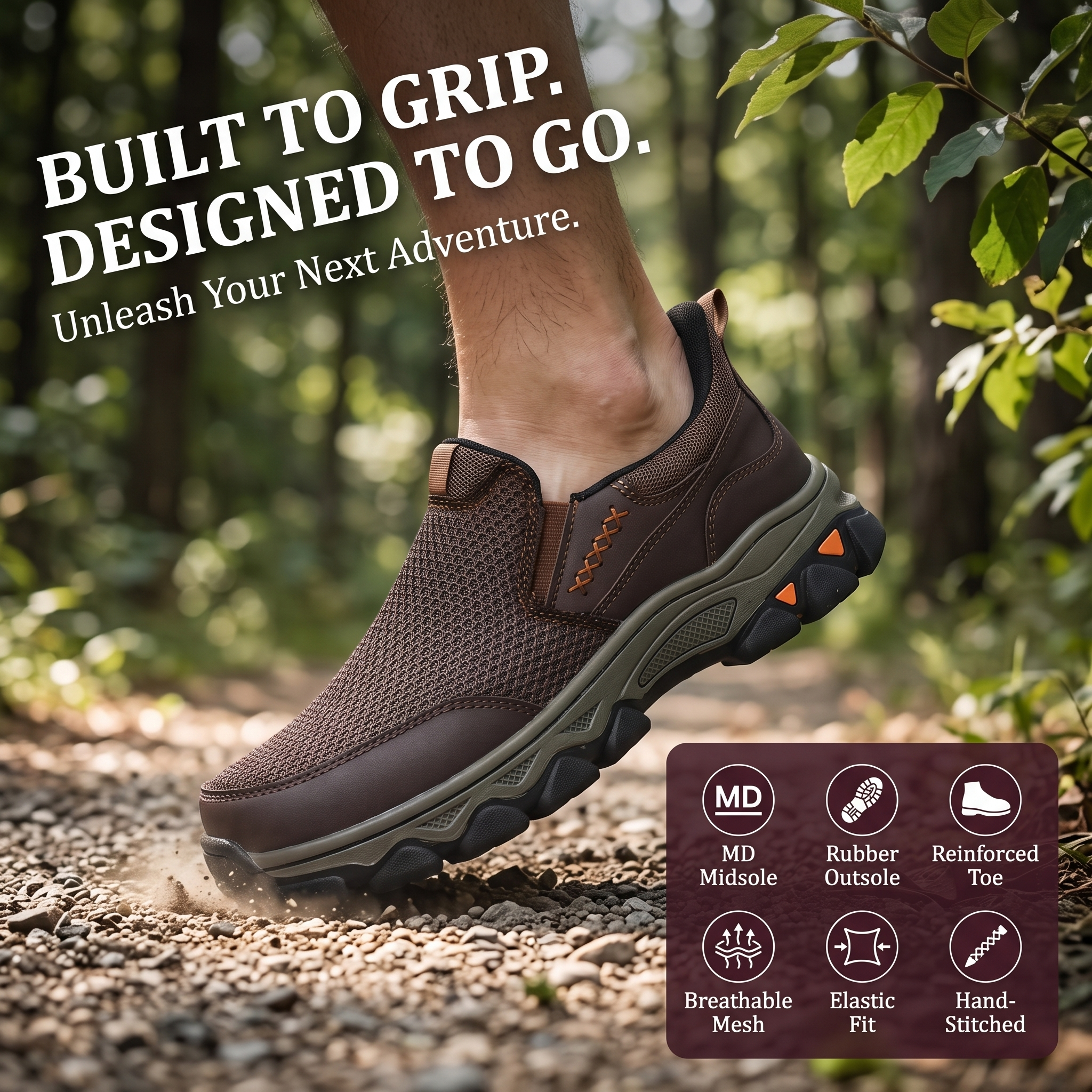 ⏰Last Day! 45% OFF  🔥VELTOE® Men's Handmade Genuine Leather Outdoor Breathable Walking Shoes