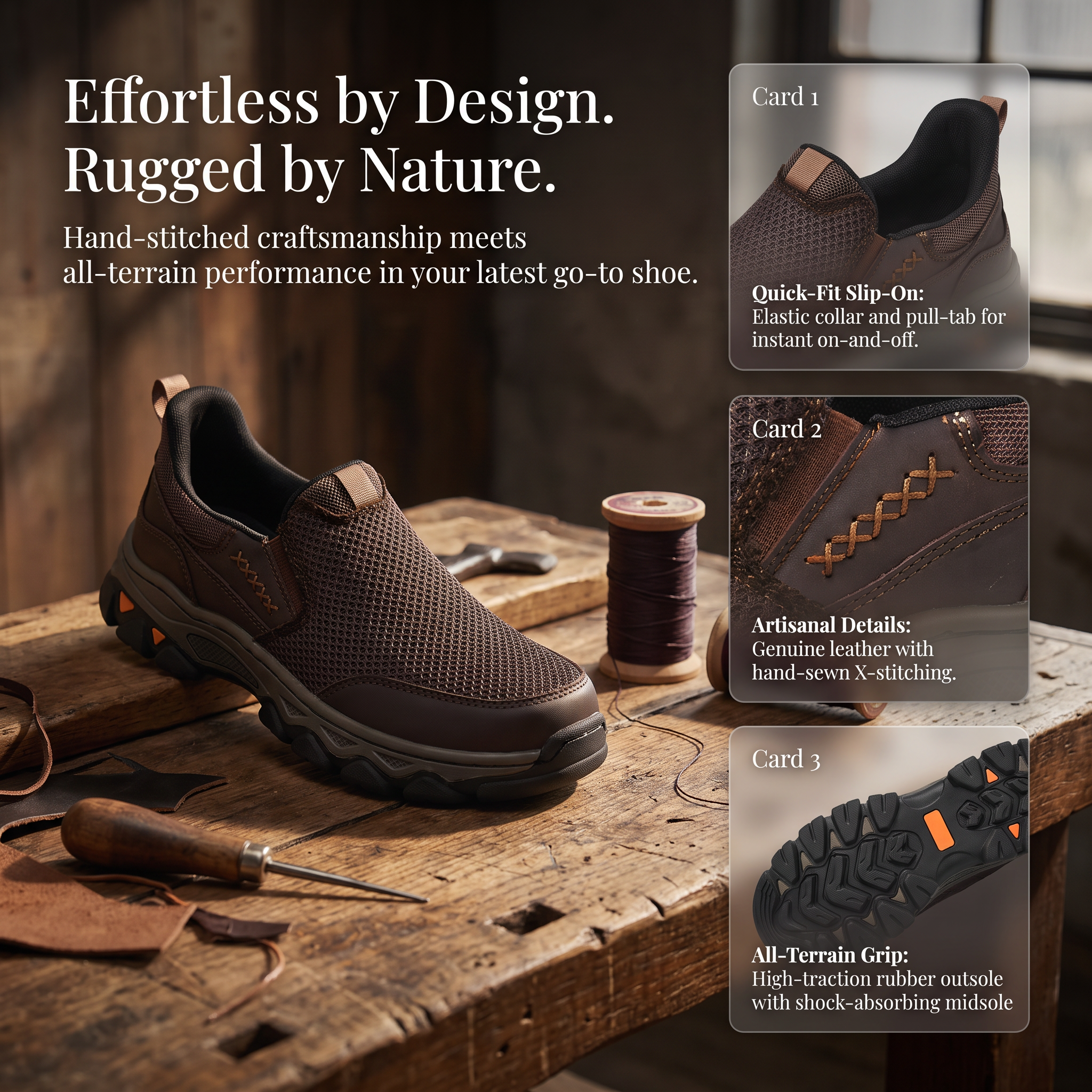⏰Last Day! 45% OFF  🔥VELTOE® Men's Handmade Genuine Leather Outdoor Breathable Walking Shoes