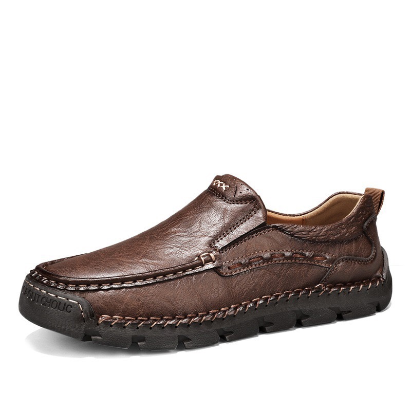 GARB Men's Handcrafted Cowhide Orthopedic Loafers-Wide Toe Box