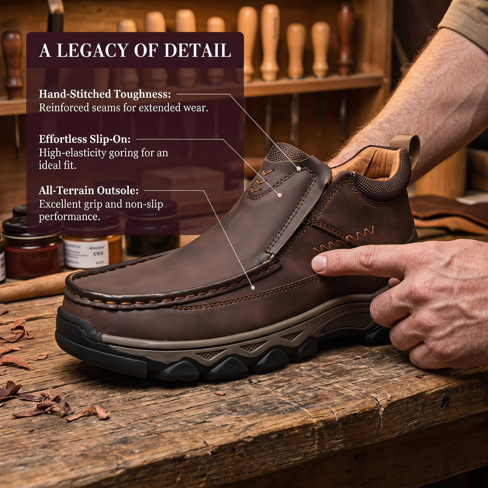 TREKER® Men's Orthopedic Genuine Leather Walking Boots