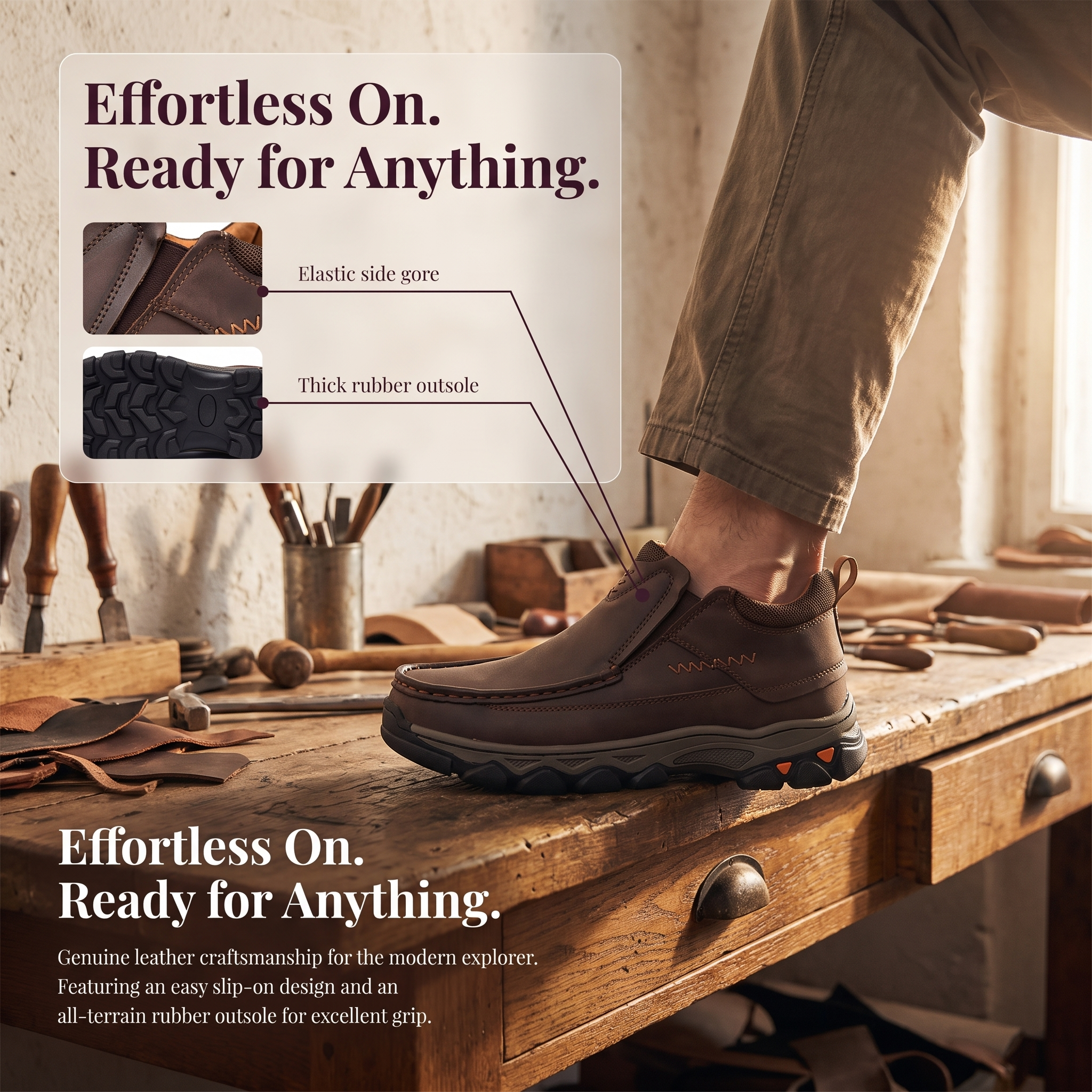 TREKER® Men's Orthopedic Genuine Leather Walking Boots