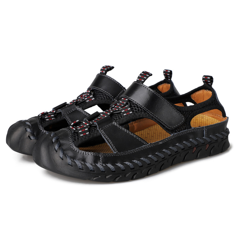 GARB  Men's handmade genuine leather slip-on sandals