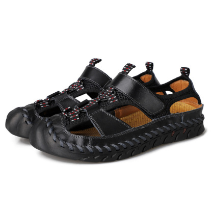 GARB  Men's handmade genuine leather slip-on sandals