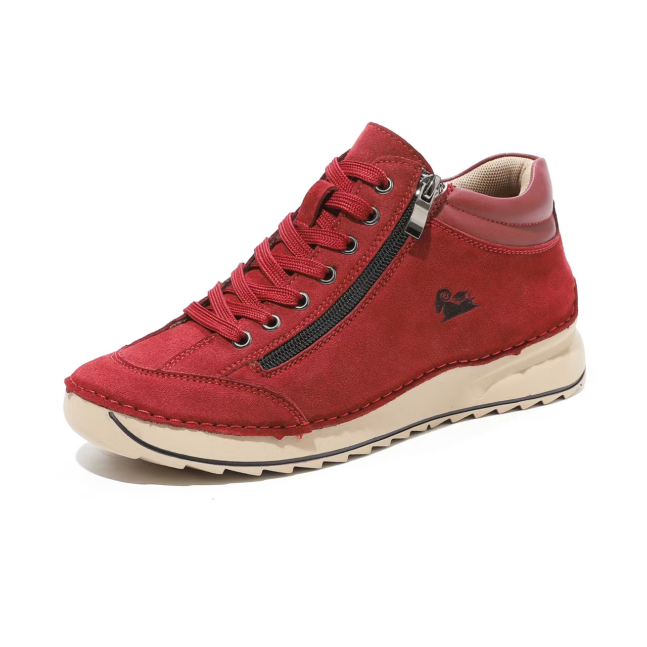 ⏰Promotion -45% OFF🔥TREKER®Women's Matte Leather Double Zip Mid Top Walking Shoes