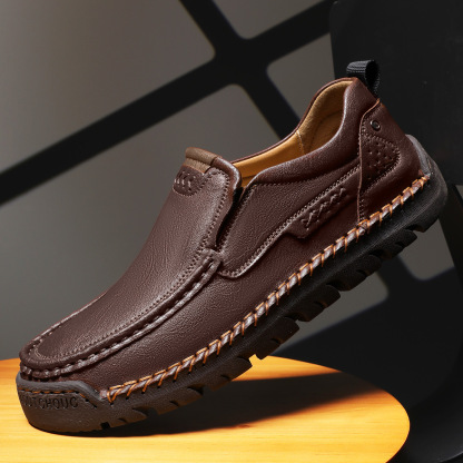 Mens Handcrafted Cowhide Orthopedic Loafers