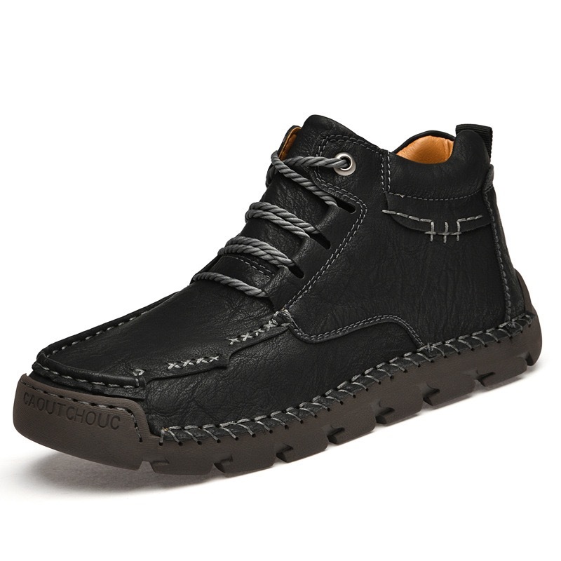 mens genuine leather orthopedic walking shoes 