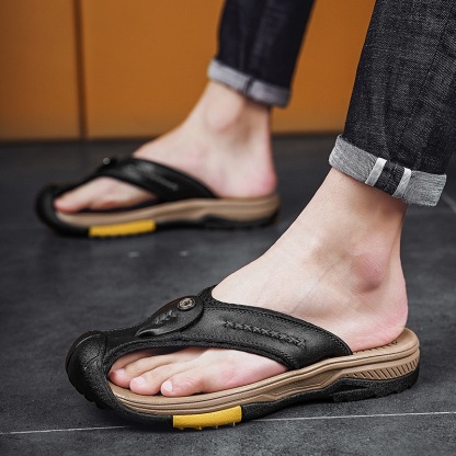GARB Mens Handmade Cowhide Outdoot Orthopedic Sandals