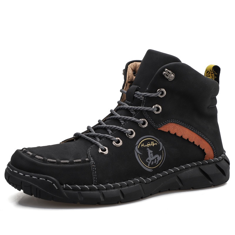 mens genuine leather orthopedic outdoor boots