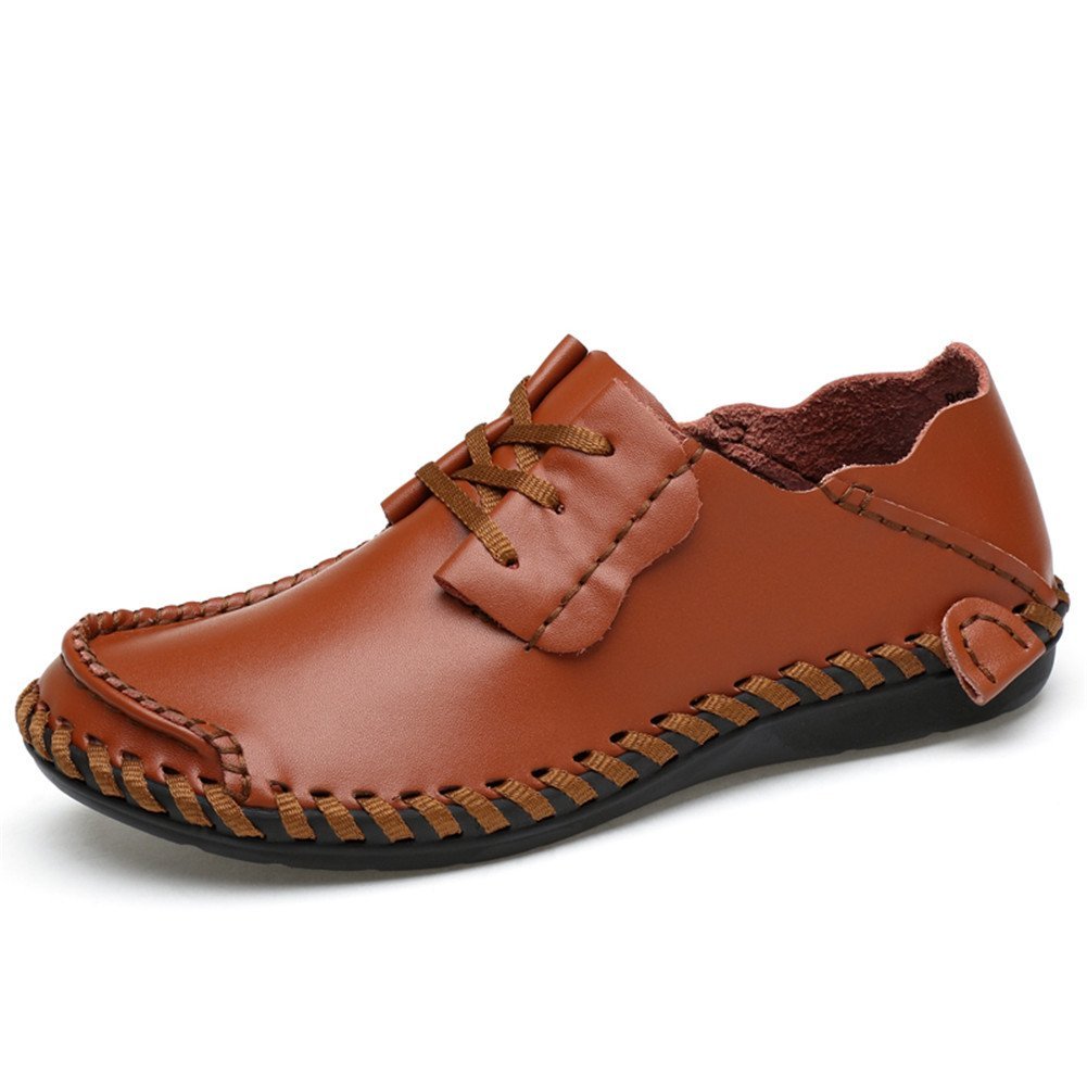 Mens Wide Feet Shoes Casual Leather Comfortable Lace-Up Sneaker