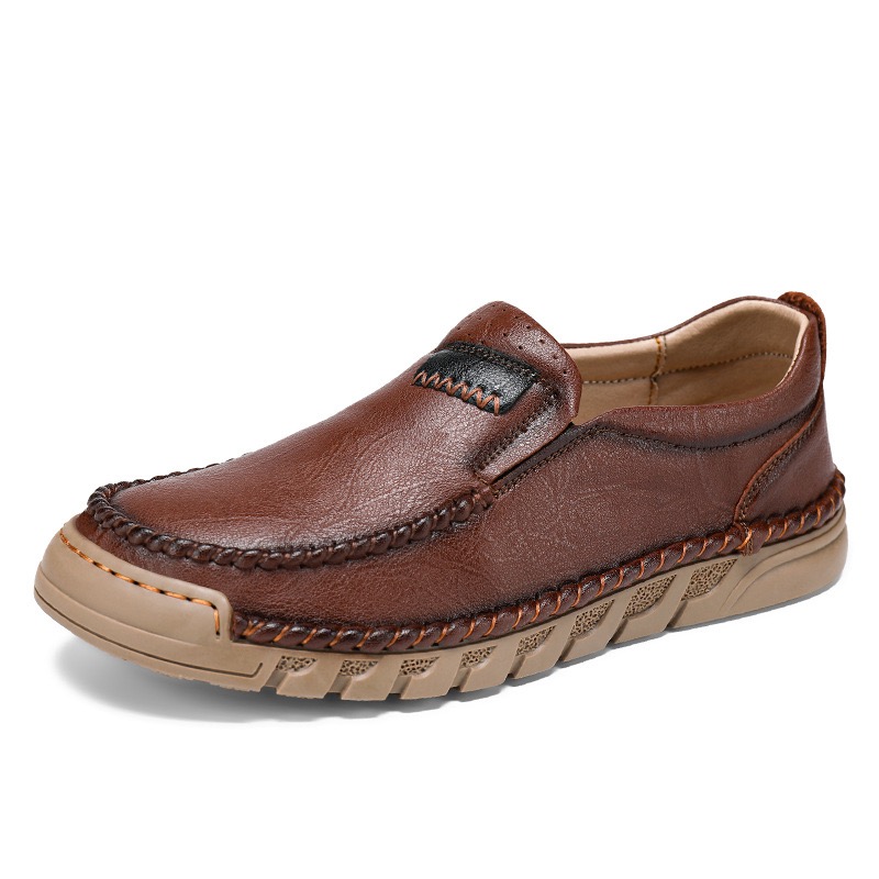 GARB Men's Handcrafted Cowhide Orthopedic Loafers-Wide Toe Box