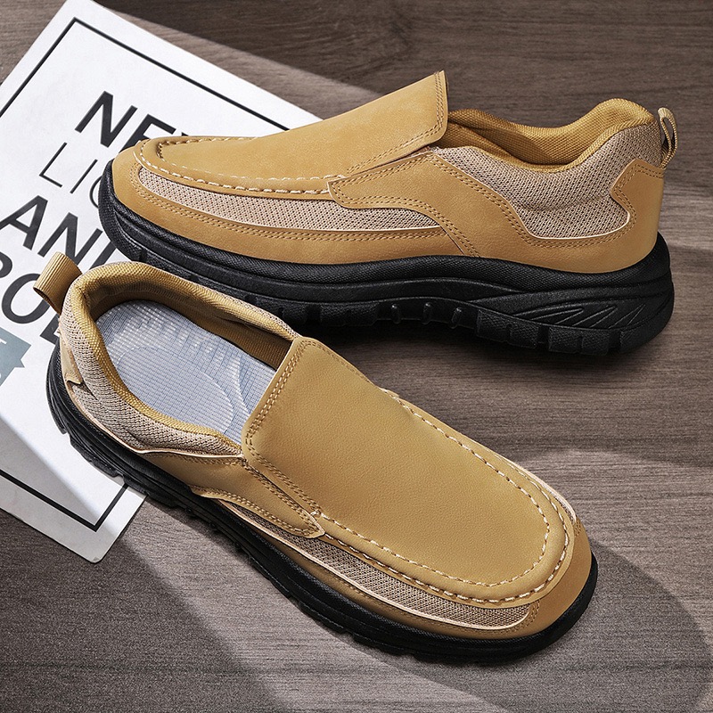 Men Leather Slip-On Shoes - Orthopedic Arch Support, Wide Toe Box, Comfortable Design