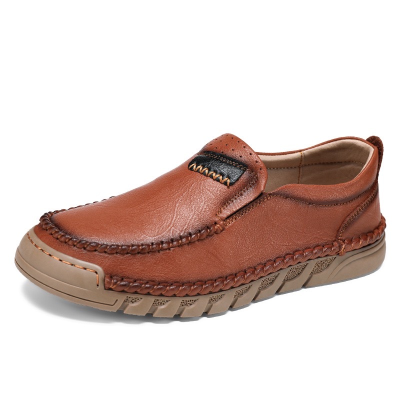 GARB Men's Handcrafted Cowhide Orthopedic Loafers-Wide Toe Box